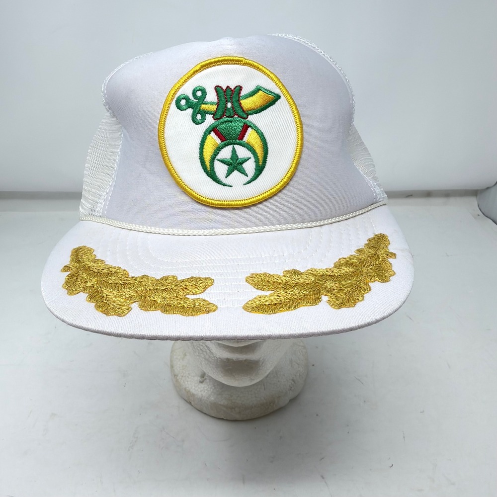 Vintage Shriners Masonic Trucker Hat Snapback Mesh Patch Scrambled Eggs Oak Leaf
